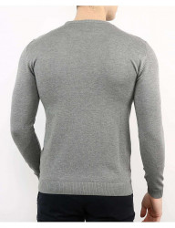 Svetlo šedý pánsky tenký pletený pulóver N7195 #3