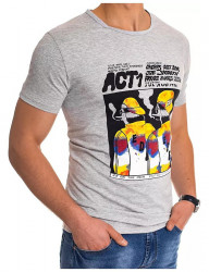 Svetlo sivé pánske tričko s potlačou act Y0205 #1