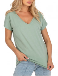 Svetlo zelené dámske tričko s výstrihom W5849