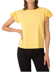 Svetlo žlté dámske tričko s volánmi Y3439