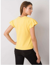 Svetlo žlté dámske tričko s volánmi Y3439 #1