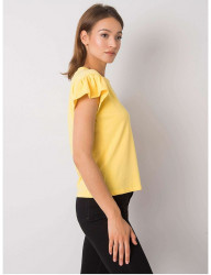 Svetlo žlté dámske tričko s volánmi Y3439 #3