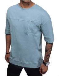 Svetlomodré pánske tričko s náprsným vreckom W5743