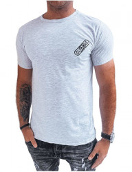 Svetlosivé pánske tričko s malou potlačou B0455