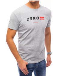 Svetlosivé pánske tričko s potlačou zero W3674 #1