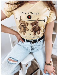Svetložlté tričko medvedíky true friends W5113 #1