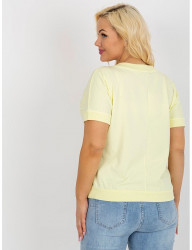 Svetložlté tričko s krátkym rukávom s potlačou W8613 #1