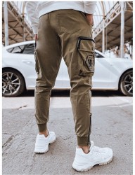 Tmavo béžové pánske jogger tepláky s vreckami B4488 #1