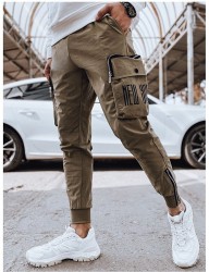 Tmavo béžové pánske jogger tepláky s vreckami B4488 #2