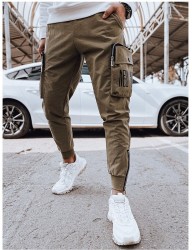 Tmavo béžové pánske jogger tepláky s vreckami B4488 #3