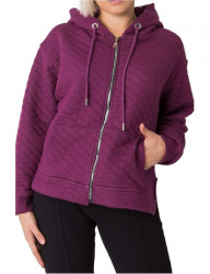 Tmavo fialová dámska mikina na zips s kapucňou Y9882