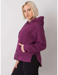 Tmavo fialová dámska mikina na zips s kapucňou Y9882 #2