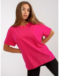 Tmavo ružové dámske tričko s krátkymi rukávmi W6578 #2