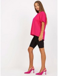 Tmavo ružové dámske tričko s krátkymi rukávmi W6578 #3