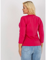 Tmavo ružové tričko s aplikáciou srdca W8631 #1