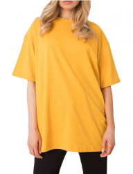 Tmavo žlté dámske oversize tričko Y2095