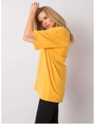 Tmavo žlté dámske oversize tričko Y2095 #1