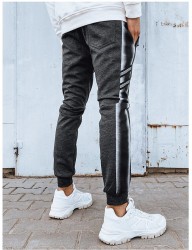 Tmavosivé pánske tepláky s pruhom B4122 #1