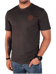 Tmavosivé pánske tričko s potlačou na hrudi B4354