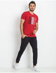 Tommy life červené pánske tričko s potlačou N8612 #3
