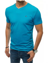 Tyrkysové tričko bez potlače W7371 #1