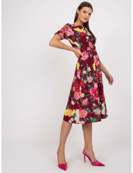 Vínové midi šaty s kvetinovým vzorom W5589 #3