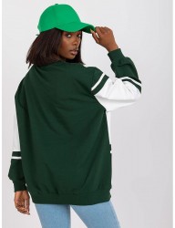 Zelená oversize dámska mikina s nápisom beštie W4367 #1