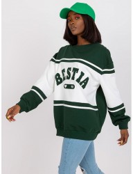 Zelená oversize dámska mikina s nápisom beštie W4367 #3