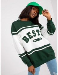 Zelená oversize dámska mikina s nápisom beštie W4367 #4