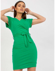 Zelené basic šaty s viazaním W6173 #4
