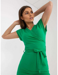 Zelené basic šaty s viazaním W6173 #5