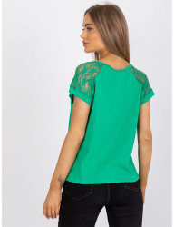 Zelené dámske tričko s čipkovými rukávmi W4781 #1