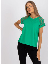 Zelené dámske tričko s čipkovými rukávmi W4781 #3