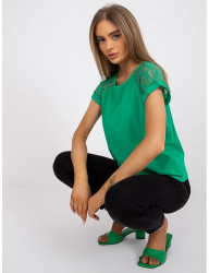 Zelené dámske tričko s čipkovými rukávmi W4781 #4