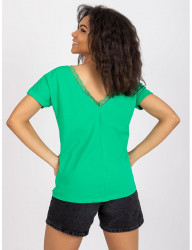 Zelené klasické tričko salma zdobené čipkou W3525 #1