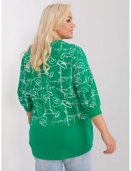 Zelené tričko s nápismi a šnúrkami B2862 #1