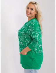 Zelené tričko s nápismi a šnúrkami B2862 #3
