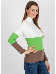 Zeleno-biely dámsky rolák W8219 #3