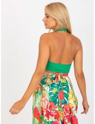Zelený crop top s holým chrbtom W6642 #1