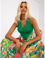 Zelený crop top s holým chrbtom W6642 #3
