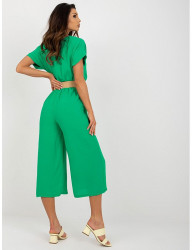 Zelený dámsky overal s opaskom a širokými nohavicami W9337 #1