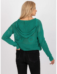 Zelený háčkovaný svetrík s kapucňou W6312 #1