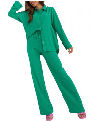 Zelený komplet nohavíc a košele B0766