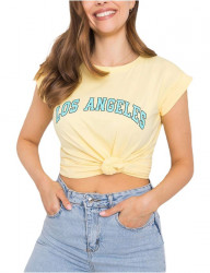 žlté dámske tričko los angeles Y3188