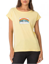 žlté dámske tričko s potlačou dúhy Y5042