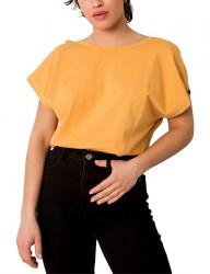 žlté dámske tričko s výstrihom na chrbte Y2987