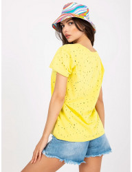 žlté tričko s efektným dierovaním W5810 #1