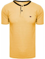 žlté tričko s lemovaním a gombíkmi W7176
