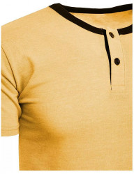 žlté tričko s lemovaním a gombíkmi W7176 #1