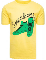 žlté tričko s potlačou plátených topánok W7196